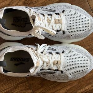 Brooks White and Gray Athletic Sneakers